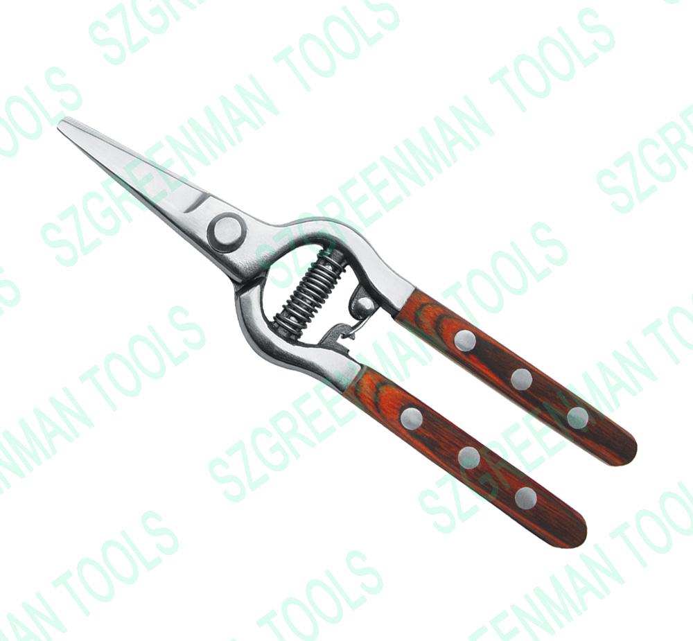 Color Wooden Handle Cutting Shears, Tree Pruners, Garden Scissors