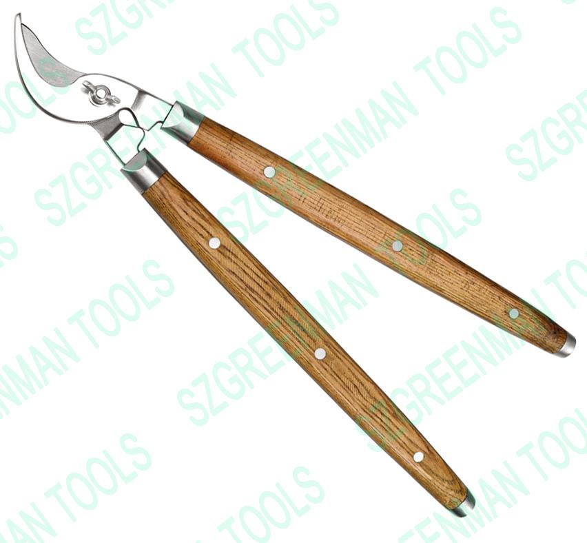 Wooden Handle Loppers, Drop Forged Stainless Steel Tree Pruners, Branch Clippers