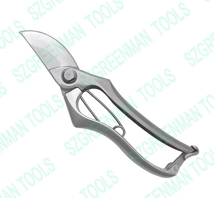 Whole Piece Stainless Steel Pruners, Drop Forged Stainless Steel Body Garden Tools